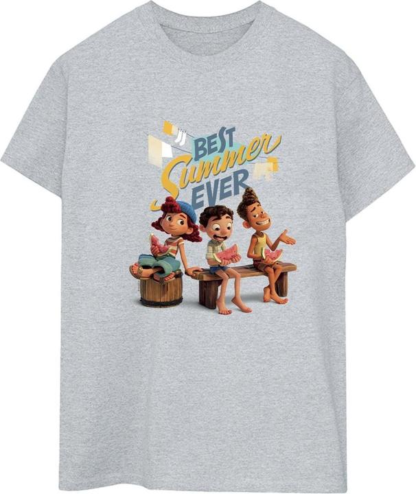 Actual product image Disney Womens/Ladies Luca Best Summer Ever Cotton Boyfriend T-Shirt (XXL)