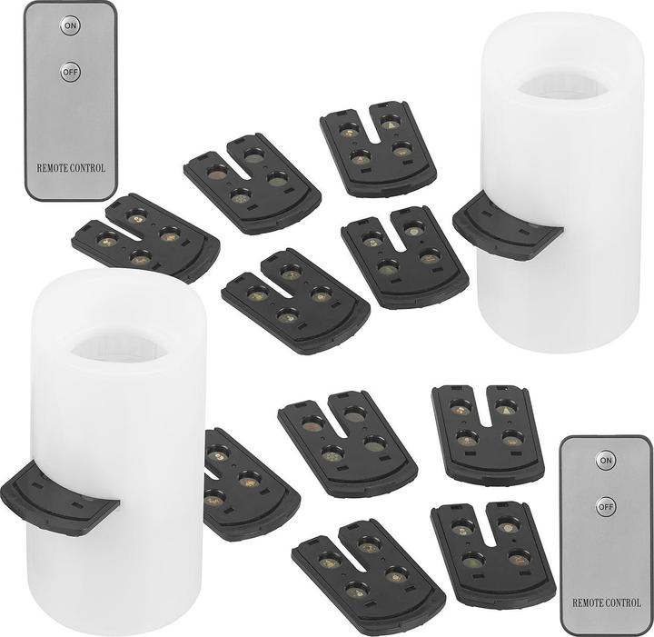 Image du produit Lunartec Lot de 2 bougies de projection LED avec 24 motifs de Noël (2 x)