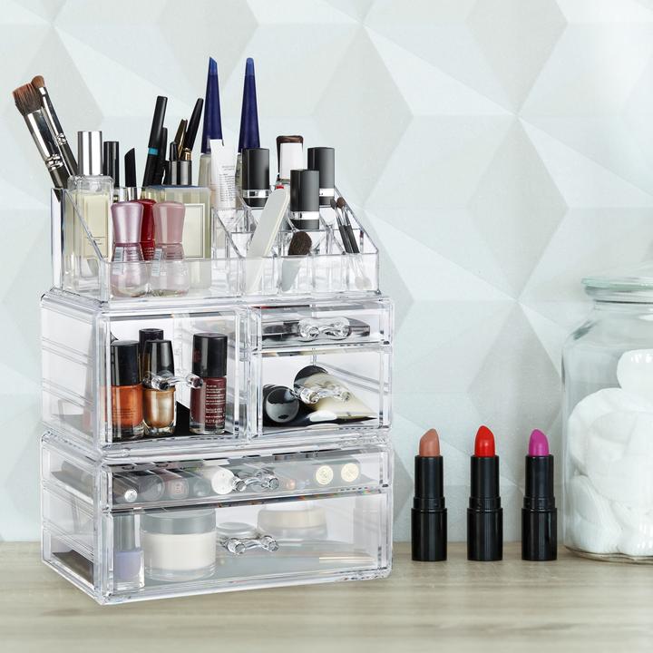 Actual product image Relaxdays Acrylic Makeup Organizer 21 Compartments