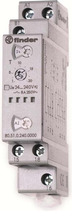 Produktbild Finder 80.51.0.240.0000 Tidsrelae Multifunktionel 1 stk Tidsområde: 0.1 s - 24 h 1 x skiftekontakt