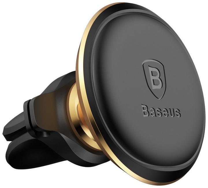 Actual product image Baseus Magnetic Air Vent Car Mount Holder with cable clip Gold