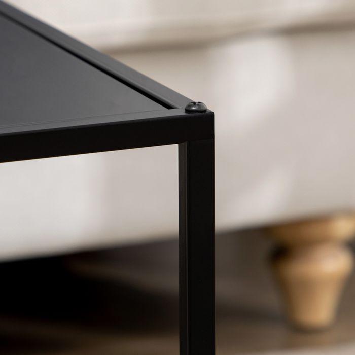 Actual product image Swisshandel24 Side table, coffee table, coffee table, set of 2, modern design, steel frame, black, 40x40x40cm