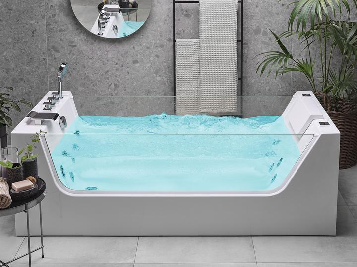 Produktbild Beliani Whirlpool Badewanne weiss freistehend rechteckig 170 x 80 cm OYON (80 cm, 170 cm)