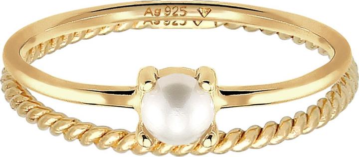 Image du produit Elli PREMIUM Bague Set Perle Twisted 925 Argent (56, Argent 925)