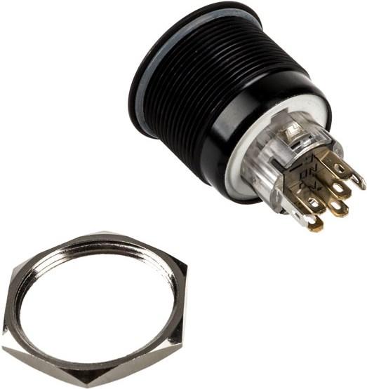 Image du produit DimasTech Bouton-poussoir anti-vandalisme 25mm, Blackline Dot - RGB