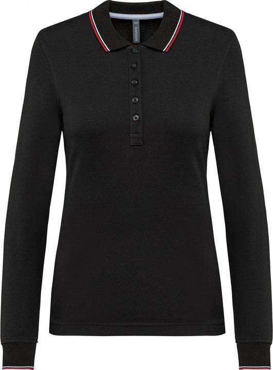 Kariban Polo-Shirt aus Piqué-Strick langarm, Damen