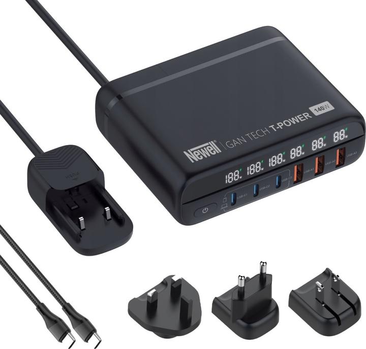 Newell Caricabatterie di rete con un set di adattatori GaN Tech T-Power 140 W (140 W)