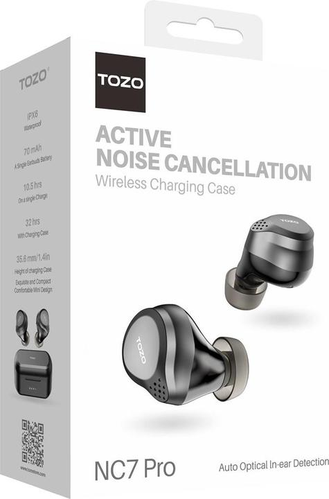 Actual product image Tozo NC7 PRO True Wireless Stereo (TWS) USB Typ-C Bluetooth In-Ear Headset Schwarz (ANC, 13 h, Wireless)