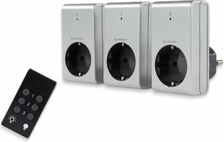 REV Funk-Steckdosen-Set 3+1 2300W (3 x, CEE 7/3)