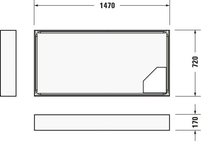 Produktbild Duravit Wannenträger D-CODE für 720164, 1600x750mm (160 cm, 157 cm)