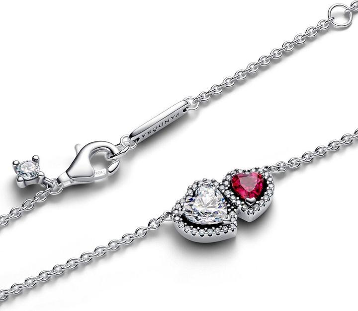 Produktbild Pandora Necklace with pendant Halo Hearts (Silber 925, 45 cm)