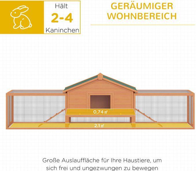 Produktbild Swisshandel24 Kaninchenstall Kaninchenkäfig 100 x 68 x 59cm Kleintierstall mit Freigehege XXL