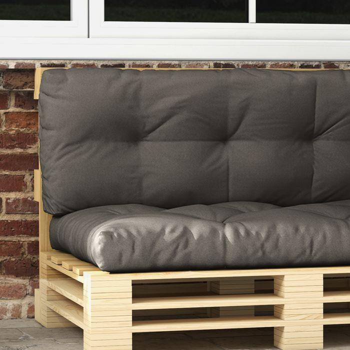 Produktbild Swisshandel24 3 Sitzer Palettenkissen 120cmx80cmx12cm, UV-Schutz wasserabweisend, Dunkelgrau (120 x 80 x 12 cm)