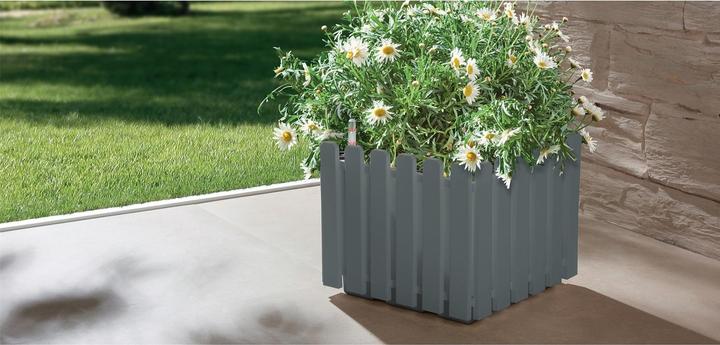 Produktbild HTI-Living Blumentopf mit Wasserspeicher Nessa eckig grau (30 cm)