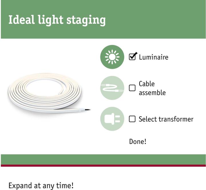 Produktbild Paulmann Outdoor Plug & Shine Stripe Smooth (Warmweiss, 1000 cm, Indoor, Outdoor)