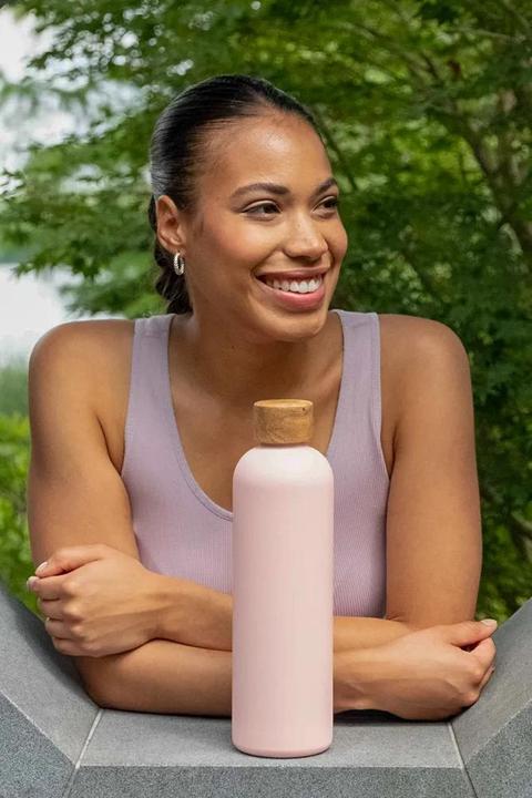 Actual product image T&N Stainless steel water bottle (Wood Edition, Nude, 1l) (1 l)