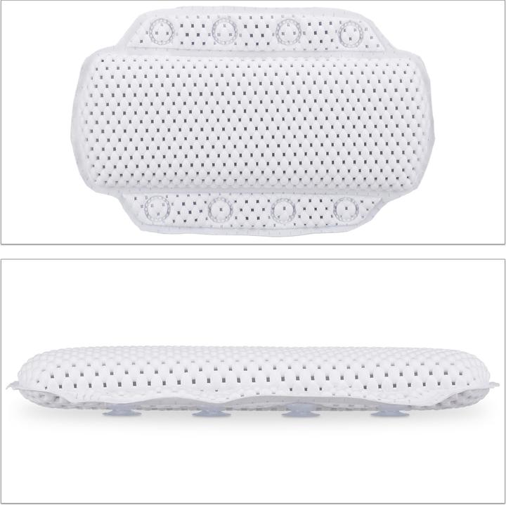 Actual product image Relaxdays Bath Pillow, Bathing Cushion With Suction Cups (30.5 x 3.5 x 19.5 cm)