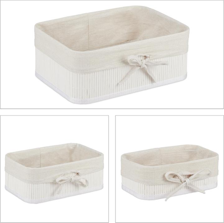 Immagine prodotto Relaxdays 3x cestino di stoccaggio (3 x, 32 x 22,5 x 12 cm)