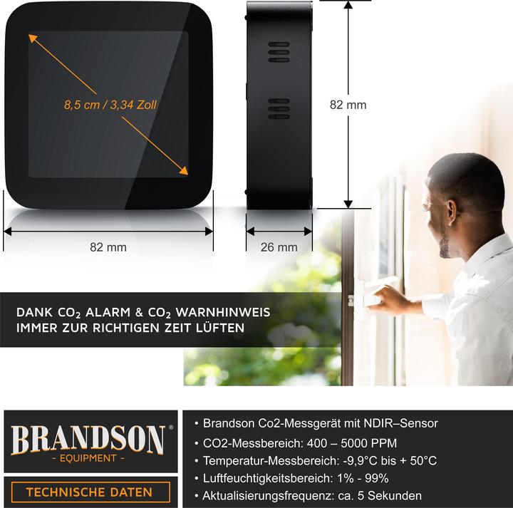 Actual product image Brandson CO2 Detector