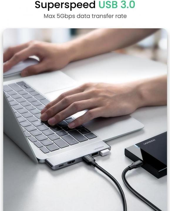 Produktbild Ugreen 5 in 2 -C Hub (USB-C, 5 Ports)