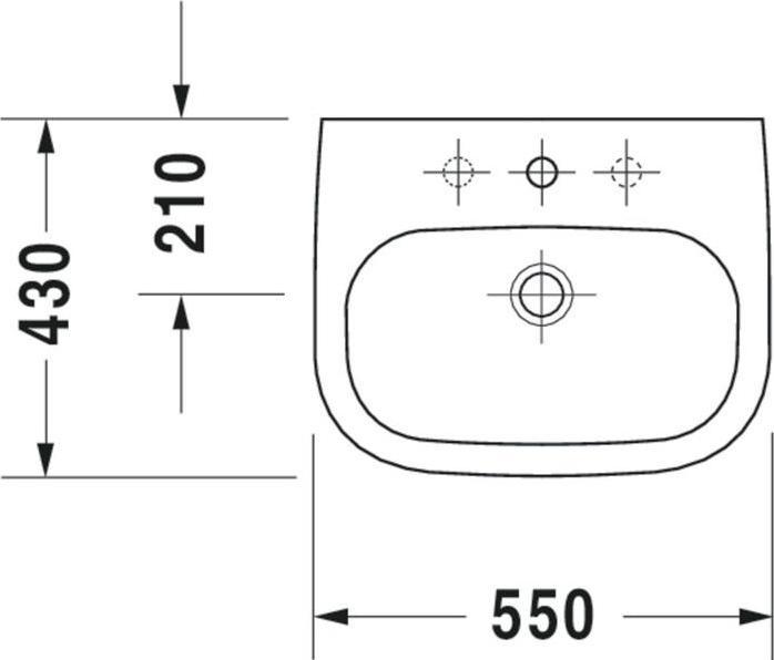 Image du produit Duravit Plan de toilette D-Code 55 cm blanc 2310550000 (430 mm, 550 mm)