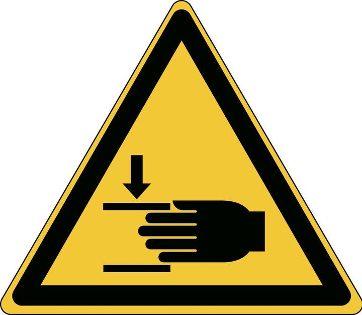Actual product image Brady ISO safety sign - warning of crushing hazard to hands