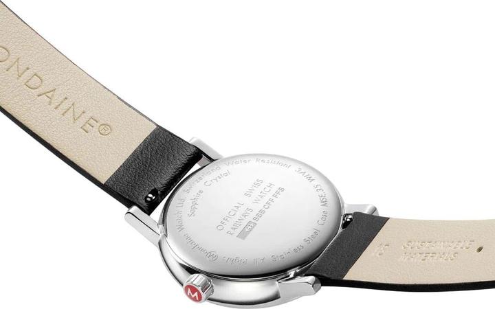 Image du produit Mondaine MSE.35110.LB Evo II Dames Horloge - Stationsklok - Saffierglas - Roestvrijstaal/Leer - Wit/Zilver/Zw (Swiss Made, 35 mm)