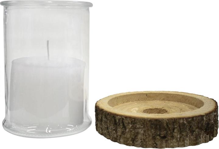 Immagine prodotto Natura Punto Lanterna di vetro a candela su base di legno (1 x, 15 x 21 cm)