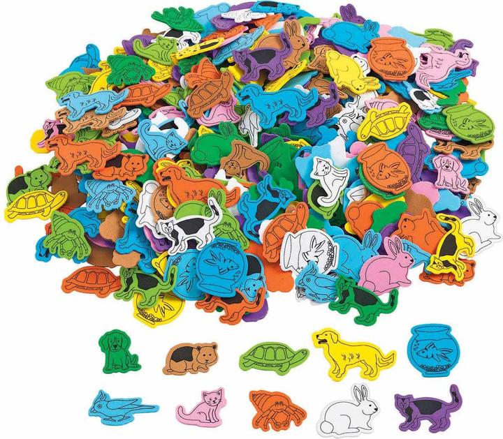 Actual product image Colouring - favourite animal foam shapes, 500 pieces.