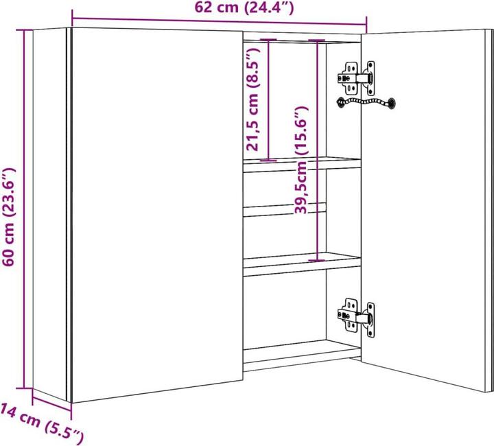 Actual product image VidaXL Sigurd (62 x 14 x 60 cm)