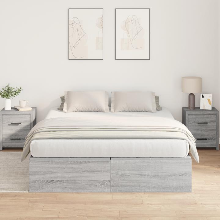 Actual product image VidaXL Storage bed grey Sonoma 140x200 cm (140 x 200)