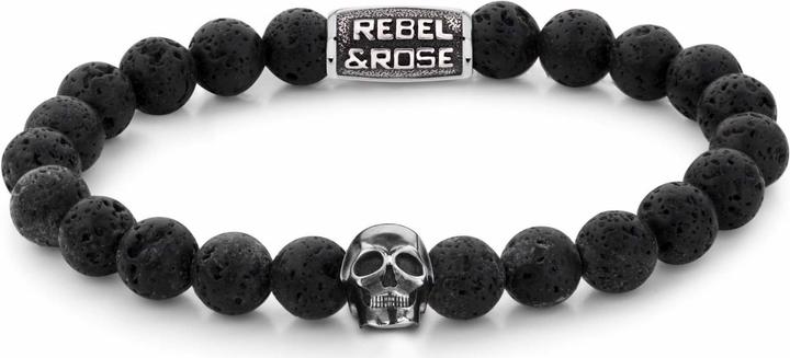 Produktbild Rebel & Rose Skull Black Moon (16.50 cm, Edelstahl, Stein)