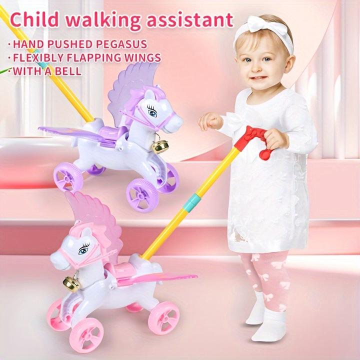 Actual product image Activity Board Pram toy, horse with movable wings, Pegasus push, movable toy