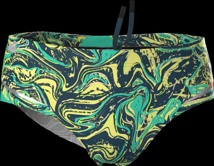 Actual product image Nabaiji Badehose Slip Herren Kastenform - 900 Print gelb/grün (XL)