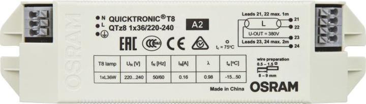 Immagine prodotto Osram Balastiere elettroniche QTz 8 1X36/220-240 (4008321863287)