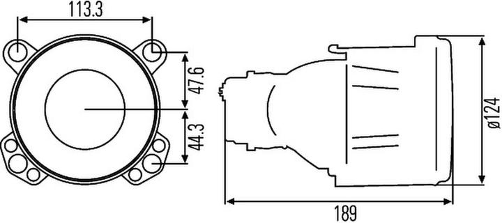 Actual product image Hella 42 Headlamp inserts Headlamp DE halogen with adjustment element for IRMSC