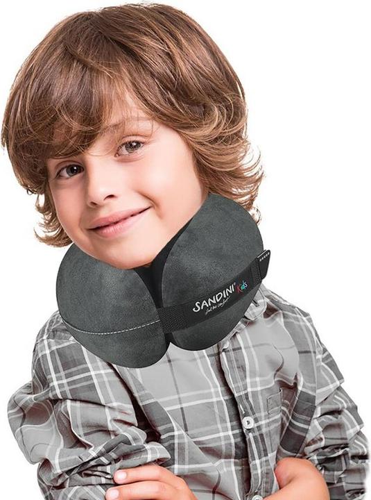 Immagine prodotto Sandini TravelFix Kids, microfibra antracite (Cuscino per testa e collo)
