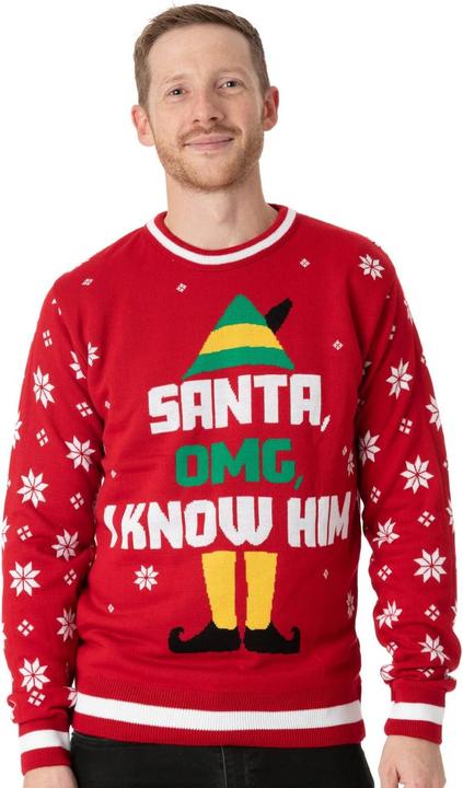 Actual product image Elf Unisex Adult Knitted Christmas Jumper (S)