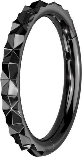 Immagine prodotto Star Piercing Anello micro segmento incernierato nero X sfaccettato (senza ottone, Acciaio chirurgico 316L)