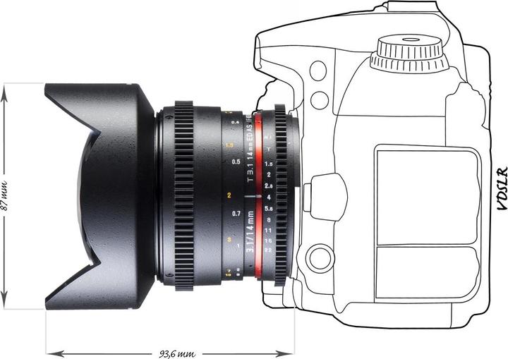 Image du produit Walimex 14/3,1 Vidéo DSLR Nikon F (Nikon F, APS-C / DX, Plein format, Micro Four Thirds)