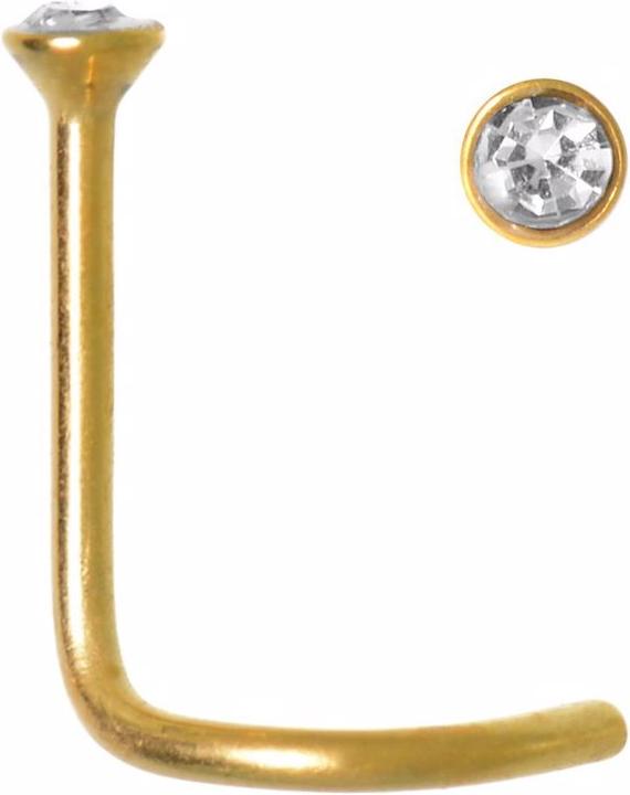 Produktbild Bijouteria Nasenpiercing (Kristall, Gold-Beschichtung (vergoldet), Chirurgenstahl 316L)