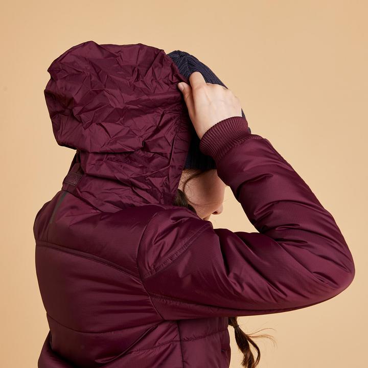 Actual product image Fouganza Winter riding jacket 500 Warm children bordeaux (116)