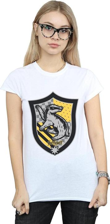 Actual product image Womens/Ladies Hufflepuff Crest Flat Cotton T-Shirt (XXL)