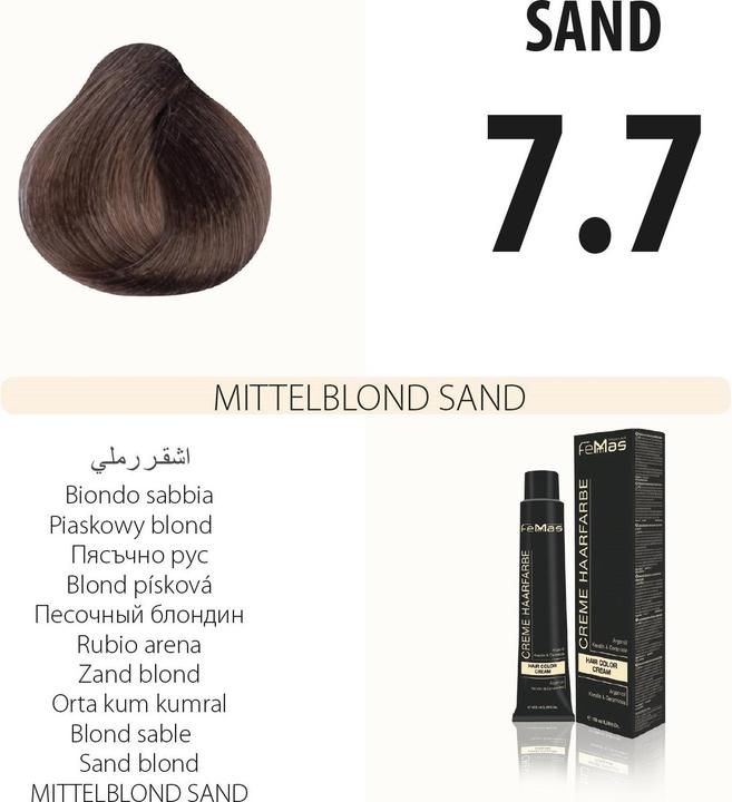 Produktbild FemMas 7.7) Haarfarbe Mıttelblond Sand 100ml (Sand)