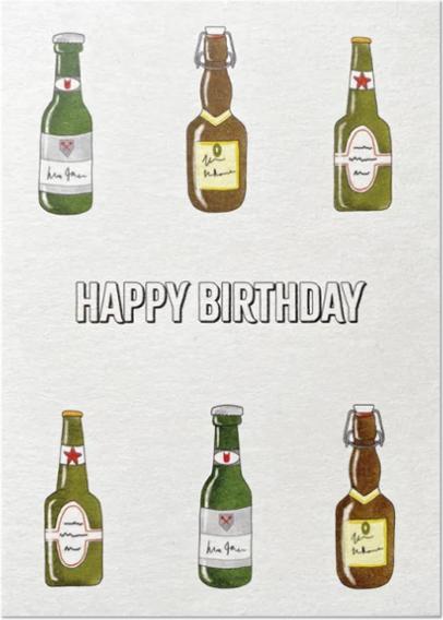 Actual product image Keitcards Happy Birthday postcard