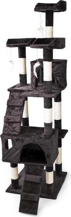 Produktbild Wiltec Kratzbaum Schwarz 170cm Sisal Katzenbaum Katzenkratzbaum Kletterbaum (170 cm, Schwarz)