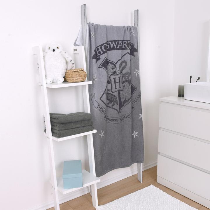 Produktbild Herding Harry Potter Velours-Handtuch Grau 70 x 140 cm (70 x 140 cm)