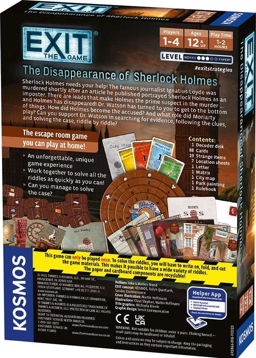 Actual product image Thames & Kosmos EXIT: The Disappearance of Sherlock Holmes (EN) (KOS1812)