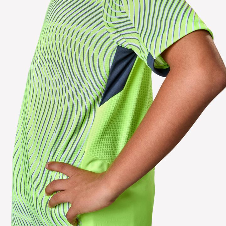 Image du produit Kipsta Maillot De Football Enfant Manches Courtes Viralto Wave Jaune Fluo, Gris,Noir (12, 13, 14)