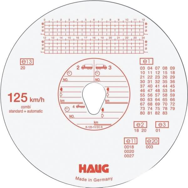 Produktbild Rnk RNKVERLAG Tachoscheiben Haug-Nr. 125 151/3101, 125 km/h, Ø 12cm, Inh.100Stück